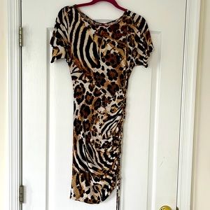Cache bodycon animal print dress S